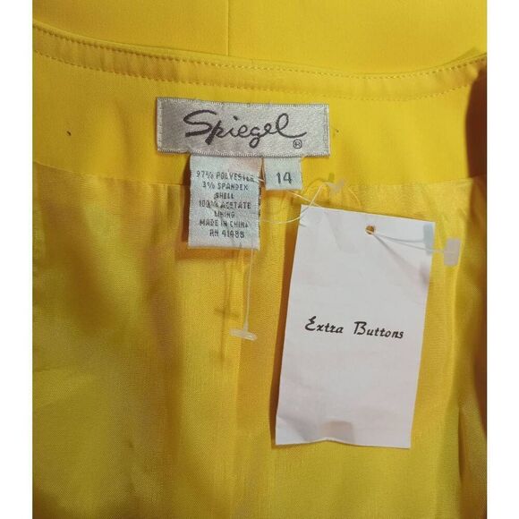 Spiegel Blazer Ladies 14 Yellow Black Light Weight Spring Clueless - Picture 5 of 7